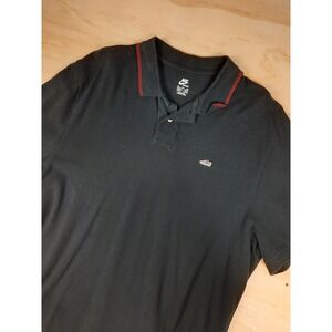 Nike Sportswear Mens XXL Black Pique Polo Shirt Sneaker Logo Tipped Collar